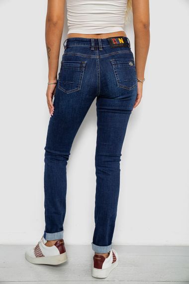 Джинси жіночі однотонні утеплені Skinny, колір синій, 244R5690 | Зображення 3