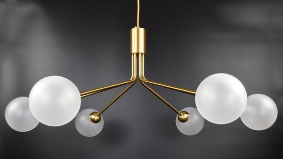 Люстра підвісна на 6 лампочок 26615 Латунь 40-130х90х90 см. | Зображення 2