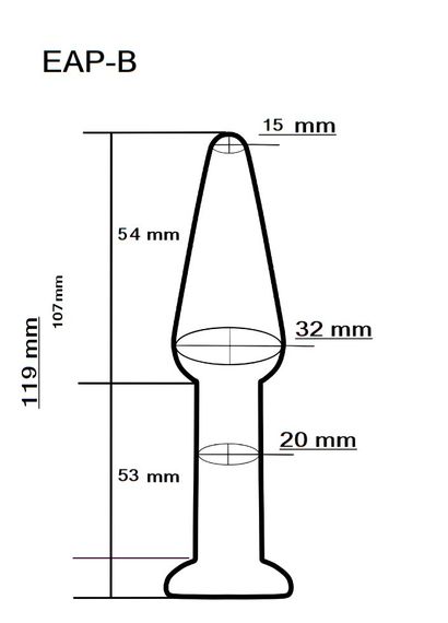 Анальный плаг из стекла EGZO EAP-B ( длина 11.9 см, диаметр 3.2 см ) sexstyle | Зображення 2
