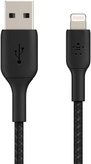 Кабель Belkin USB-A - Lightning, BRAIDED, 1m, black (CAA002BT1MBK) | Зображення 1