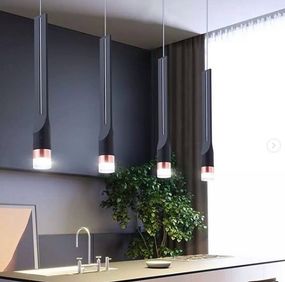 Люстра світлодіодна підвісна LED світильник для квартири на стелю лед 26577 Чорний 50-170х10х10 см.