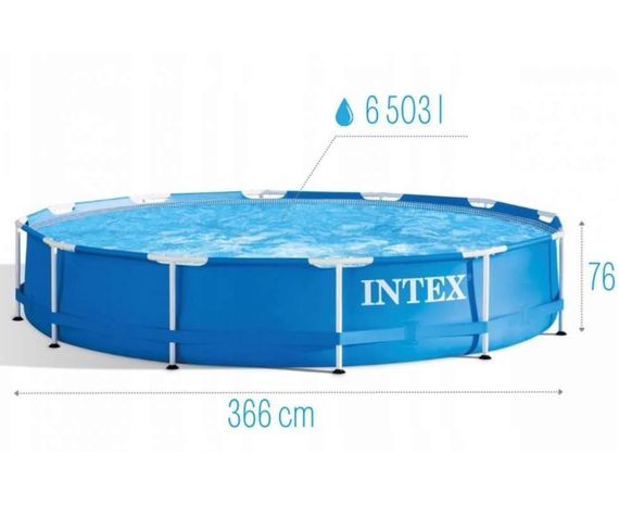 Круглий каркасний басейн 366х76см,  Intex 28210 | Зображення 2