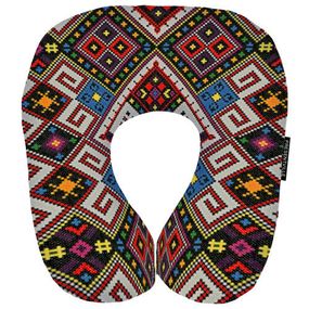 Подушка дорожня Украинский орнамент 32x30 см (DOP_UKR015)