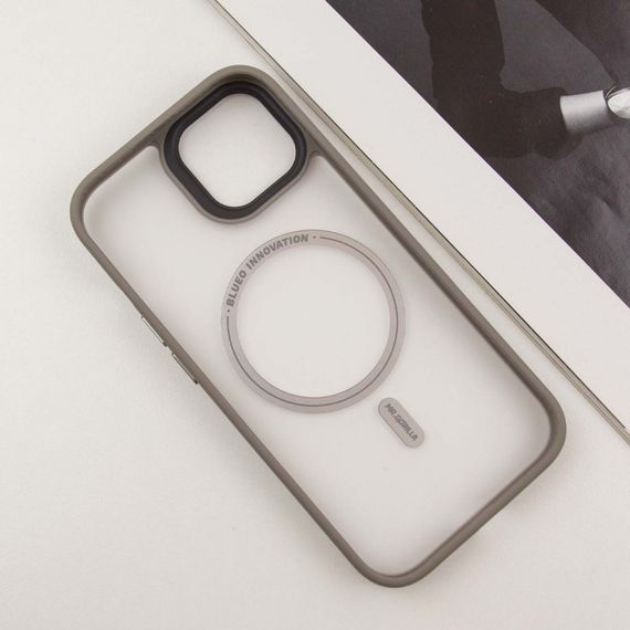 TPU+PC чохол Blueo Skin Friendly Frosted with MagSafe для Apple iPhone 15 (6.1") Сірий | Зображення 2