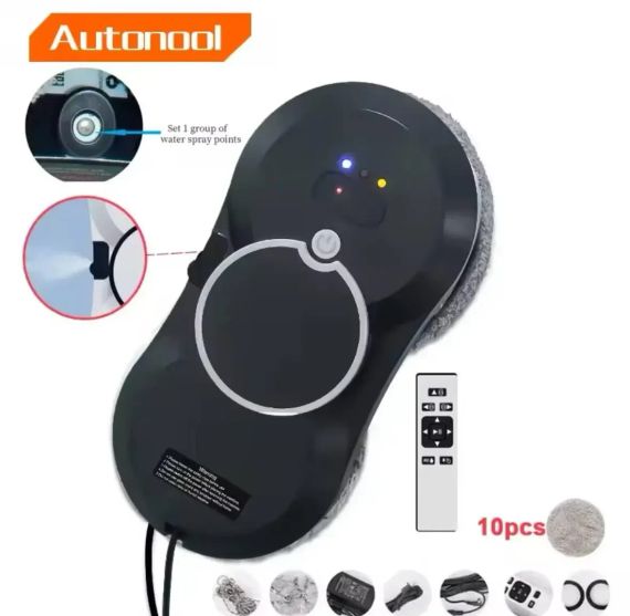 Робот для миття вікон NEW Glass Cleaning Robot з пультом дистанційного керування чорний | Зображення 4