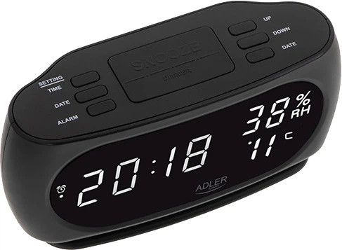Часы настольные Adler AD 1186 black 6.8х9.1х18 см черные | Зображення 2