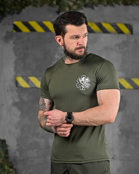Тактична волога відводяща футболка ParaMedic олива ДЛ6506 | Зображення 2