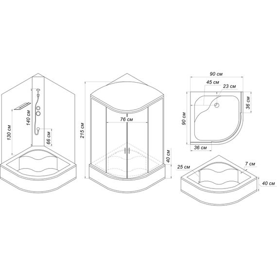 Душовий бокс BRAVO BUG H90F | Зображення 7