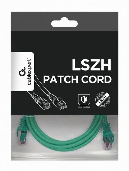 Патч корд Cablexpert PP6A-LSZHCU-G-2M, S/STP, литий, 50u" штекер із фіксатором, 2,0 м, зелений | Зображення 3