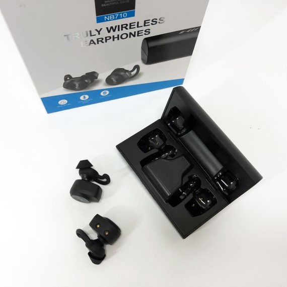Навушники Bluetooth NIA NB710 з кейсом чорні бездротові, Навушники для тренувань сенсорні бездротові | Зображення 6