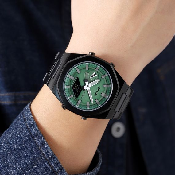 Чоловічий годинник Skmei 1816BKGNBK Black Green-Black | Зображення 2