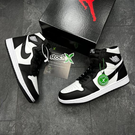 Кросівки чоловічі демісезонні N-ike Air Jordan 1 High Black White X розмір 41 - 26 см 42 - 26,5 см | Зображення 7