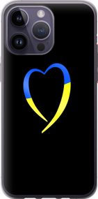 Чехол на iPhone 14 Pro Max Жёлто-голубое сердце "885u-2667-17620"