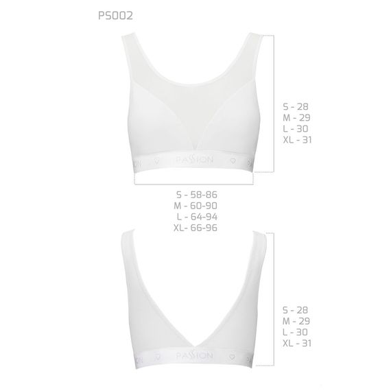 Топ з прозорою вставкою Passion PS002 TOP white, L | Зображення 4