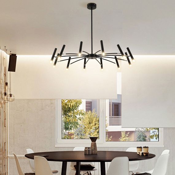 Люстра стельова на 12 лампочок 26427 Чорний 30-65х100х100 см.