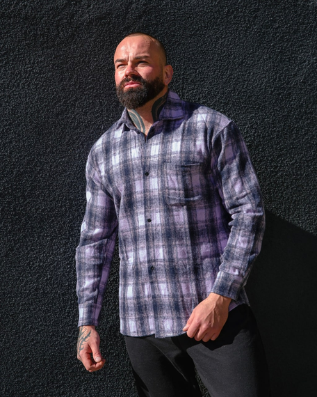 Рубашка теплая байка фиолет S L | Зображення 1