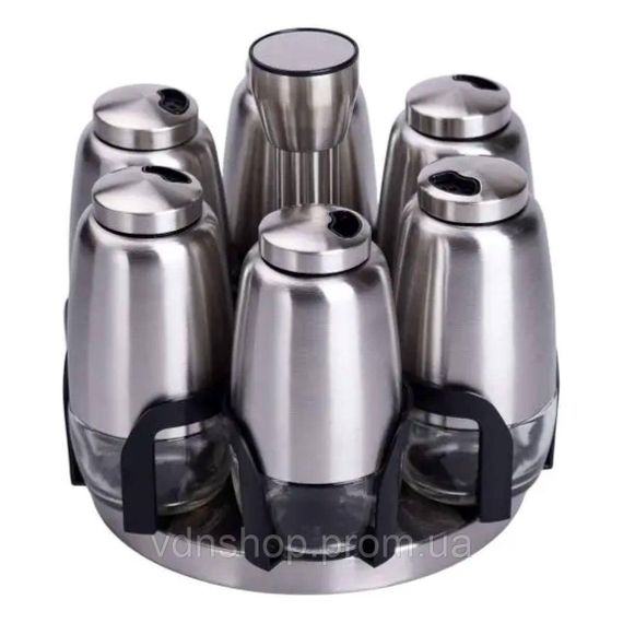 Набір баночок для спецій 6 шт 15х15х16 см карусель для зберігання спецій HP-1300 | Зображення 1