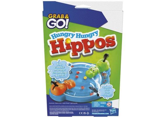 Настільна гра Hungry Hippos Grab and Go (Голодні бегемотики. Дорожня Версія) | Зображення 1