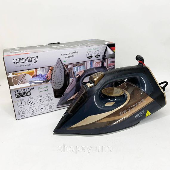 Праска парова для різного одягу Camry CR 5036 3400Вт, Праска з парою для домашнього використання EJ-75 | Зображення 1