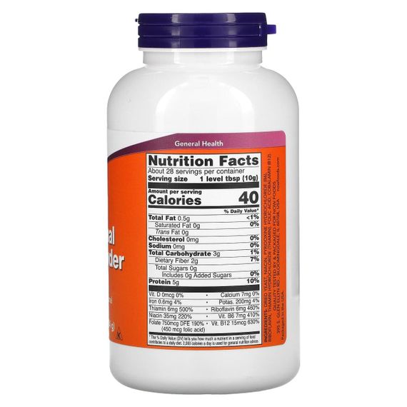 Харчові дріжджі, Nutritional Yeast, Now Foods, порошок, 284 г | Зображення 1