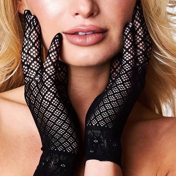 Рукавички з геометричним візерунком завдовжки до зап'ястя BACI Diamond Jacquard Glove, чорний | Зображення 1