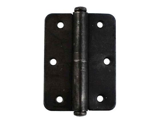 Петля дверная металлическая правая 130 мм, черная навесная для ворот или калитки