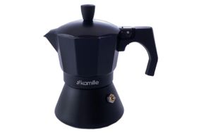 Кофеварка гейзерная алюминиевая Kamille - 150 мл черная