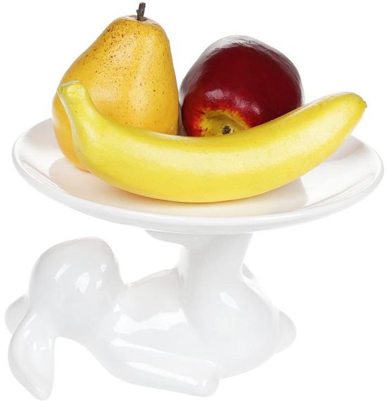 Блюдо керамічне пасхальне "Кролик-акробат" Ø20см | Зображення 1