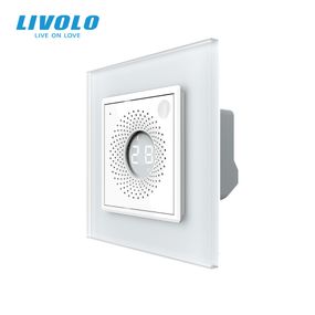 Розумний датчик температури та вологості ZigBee (термометр-гігрометр) LIVOLO білий, матова скляна