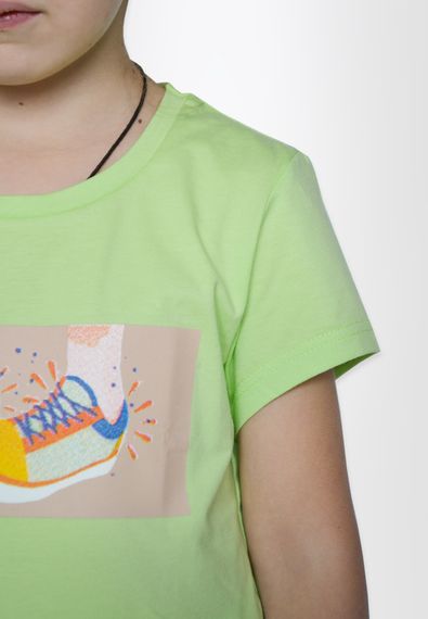 Футболка для дівчат фісташкова, 152 | Зображення 2