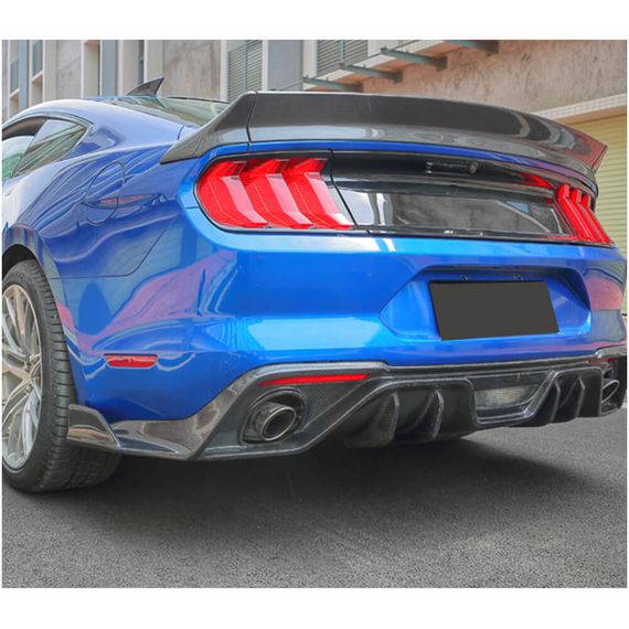 Дифузор заднього бампера V1 (2018-2021, Карбон) для Ford Mustang рр | Зображення 1