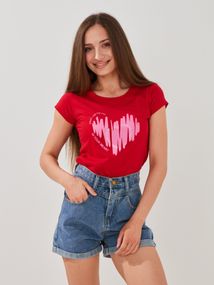 Футболка з принтом жіноча GENUA 26413 L Червоний shop (2000999569876)