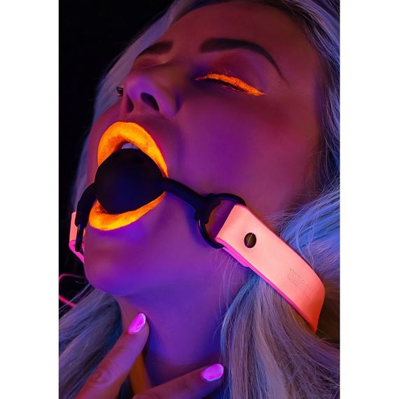 Кляп, що світиться в темряві Taboom Ball Gag, рожево-чорний | Зображення 2