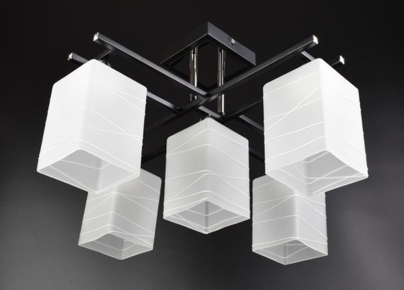 Люстра стельова на 5 лампочок 25213 Чорний 30х46х46 см. | Зображення 1