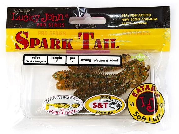 Виброхвосты съедоб. искусст. LJ Лаки Джон Pro Series Spark Tail 3,0in (07,60)/PA19 7шт. | Зображення 1