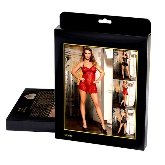 Пеньюар з трусиками Star Night з мереживом, чорний, XS-S Sex Aura | Зображення 3