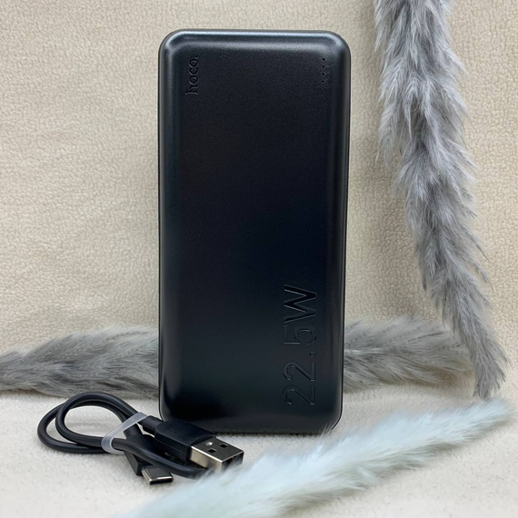 Павербанк Hoco J101B 30000mAh 22.5W PD/QC — зовнішній акумулятор з USB + Type-C, швидка зарядка, чорний