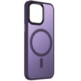 TPU+PC чохол Metal Buttons with MagSafe Colorful для Apple iPhone 13 (6.1") Темно-фіолетовий / Dark Purple