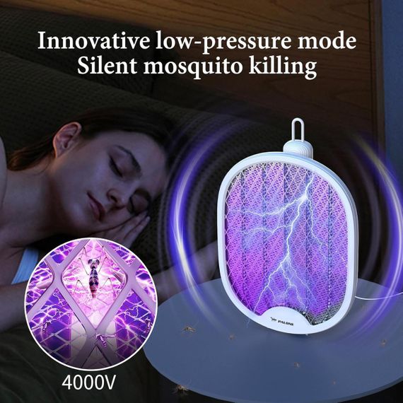 Электрическая мухобойка с УФ-подсветкой, ловушка для насекомых комаров портативный аккумуляторный уничтожитель | Зображення 5