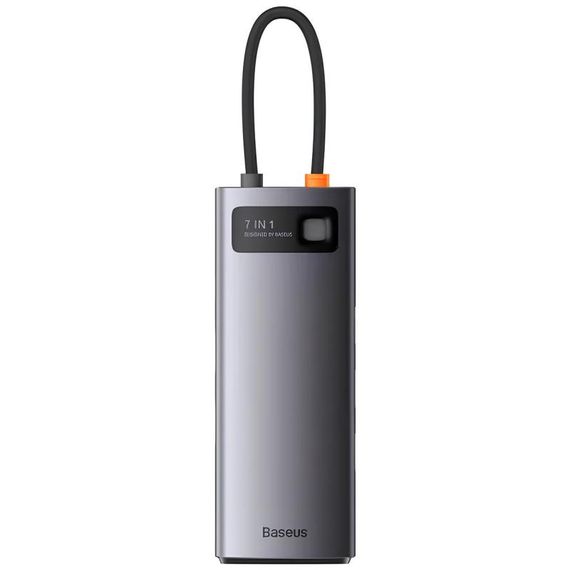 Перехідник HUB Baseus Metal Gleam Series 7-Port Clarity (Type-C to HDMI+USB3.0*3+PD+SD/TF) (B000307) Station Gray | Зображення 1