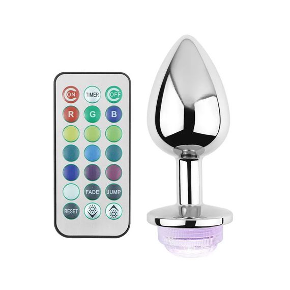 Металева анальна пробка зі світлодіодним підсвічуванням ( розмір L)