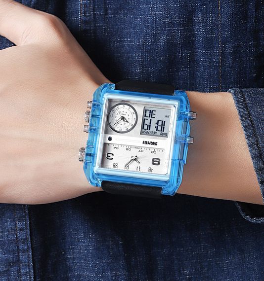 Чоловічий годинник Skmei 2020BU Blue-Transparent | Зображення 2