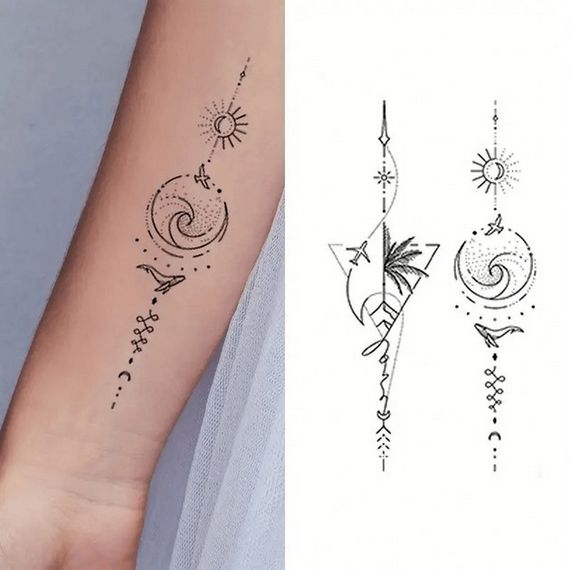 Набір дитячих тимчасових тату "Чорні міні №2" black-tattoo-mini-set-2-3, 30 штук по 9,5*5,5 см | Зображення 3