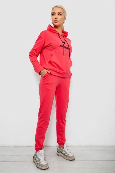 Спортивний костюм жіночий двонитка, колір кораловий, 214R1419-007 | Зображення 2