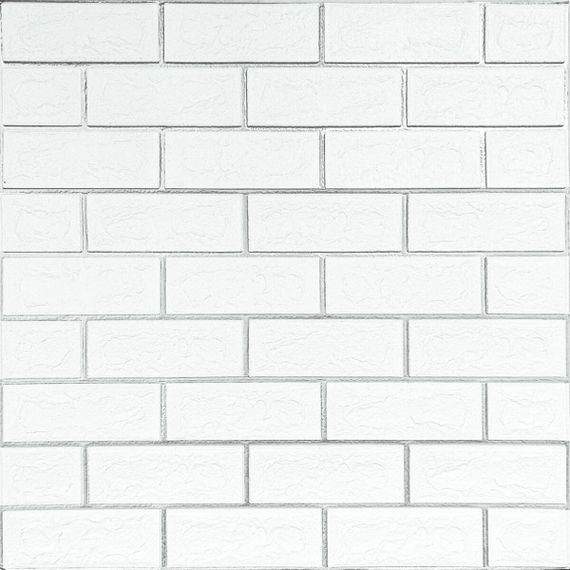 Панель стінова 70*70cm*5mm біла цегла зі сріблом (D) SW-00001502