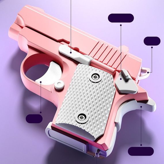 Дитячий іграшковий пістолет-антистрес Pink / White | Зображення 1