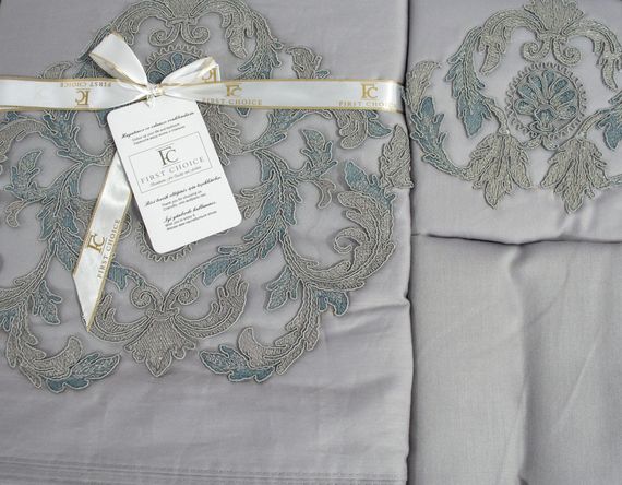 Комплект постільної білизни First Choice Vip Satin Moonlight 200x220 Mirabel Grey | Зображення 2