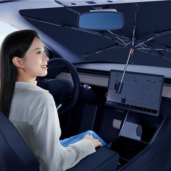 Сонцезахисна парасолька для автомобіля Baseus CoolRide Series (C20656101111-0) Cluster Black | Зображення 4
