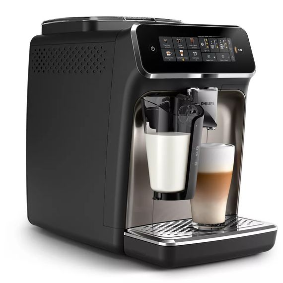 Кавомашина Philips Series 3300 1.8л, зерно + мелена, автомат.капучинатор, дисплей, авторецептів - 6, чорний (EP3347/90) | Зображення 3