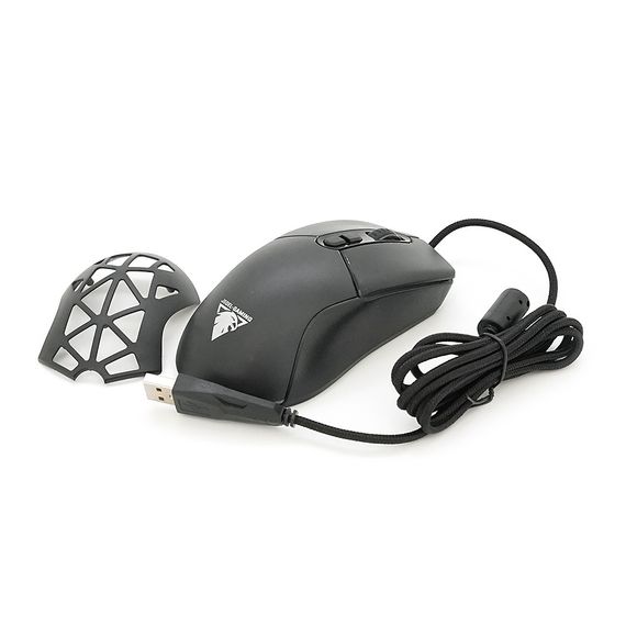 Миша провідна JEDEL GM1390, 7 кнопок, 1000/2400/3200/4800/6400/7200DPI, кабель 1,5 м. RGB підсвічування. Змінна панель. Black. Box | Зображення 4